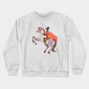 young horseman on a propelled horse from the 19th century Crewneck Sweatshirt